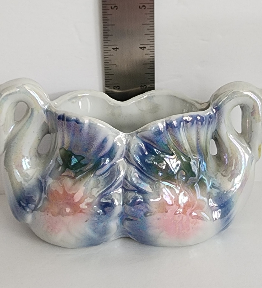 Lusterware Swan Ceramic Vase Set - Picture 15 of 16